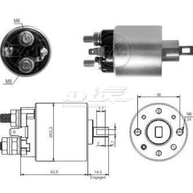 Реле втягує стартера ZM 3719