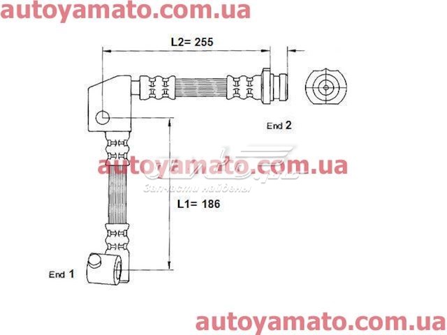 Шланг гальмівний передній, правий K&K FT4738 ціна, від 21.54 USD