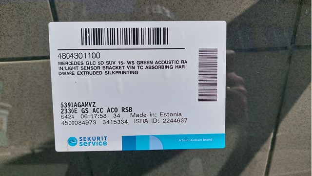 Автоскло Sekurit 5391AGAMVZ ціна, від 26.33 USD