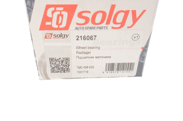 Купити 216067 Solgy Підшипник ступиці передньої