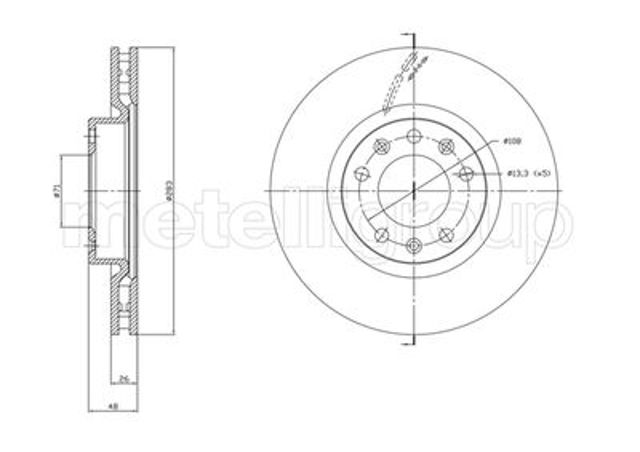 Диск переднього гальма Metelli 231764C ціна, від 44.95 USD