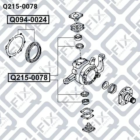 Підшипник цапфи передньої Q-fix Q2150078 ціна, від 11.63 USD