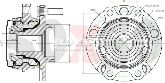 Маточина колеса передня SAT ST40202JP01A ціна, від 57.58 USD