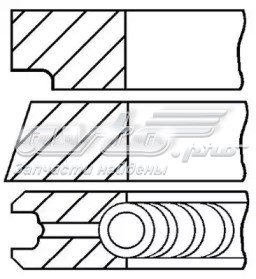 Кільця поршневі на 1 циліндр, 2-й ремонт (+0,50) NPR 9012340