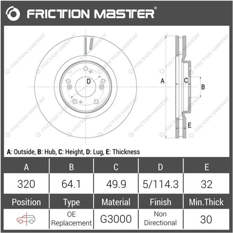 R1914 Friction Master Гальмо дискове переднє