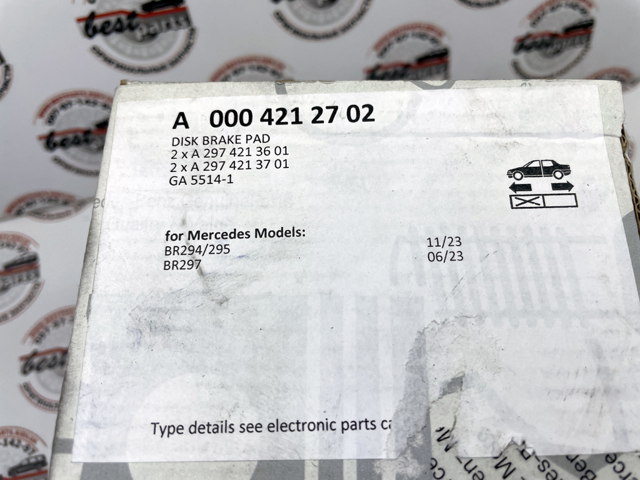 A0004206103 Mercedes Передні гальмівні колодки