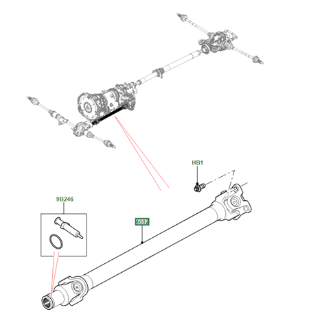 LR092700 Land Rover Кардан передній