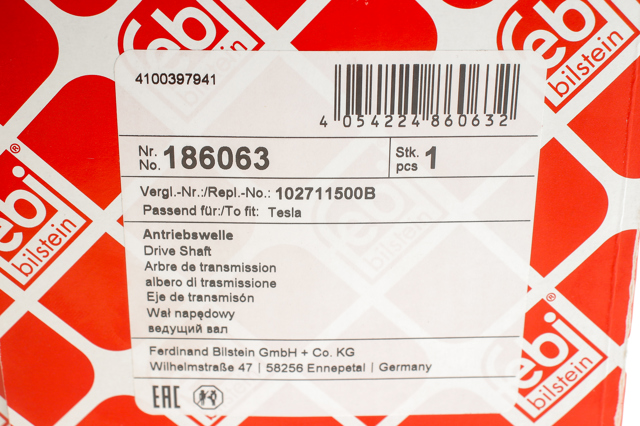 Піввісь передня, права Febi 186063 ціна, від 131.22 USD