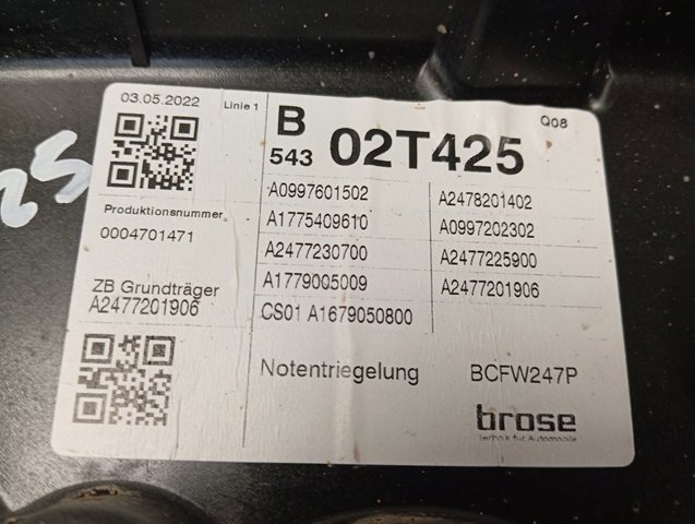 Купити A2477201906 Mercedes Механізм стеклопідйомника водійських дверей