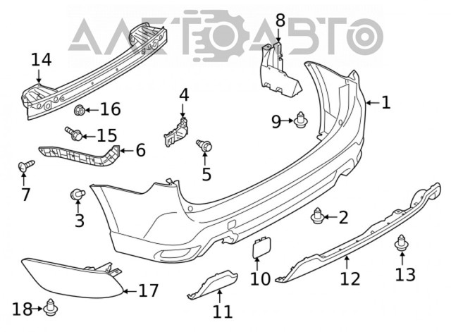 Купити 57731SJ370 Subaru Захист заднього бампера