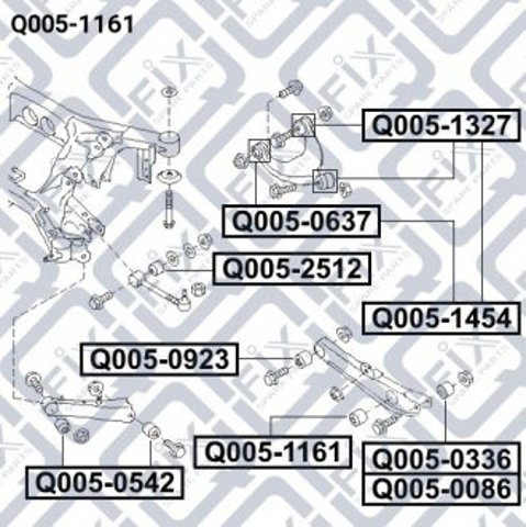 Сайлентблок заднього поперечного важеля, зовнішній Q0051161 Q-fix