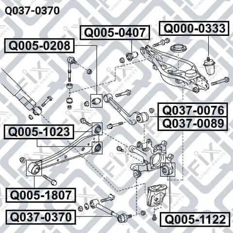 Тяга поперечна задньої підвіски Q0370370 Q-fix