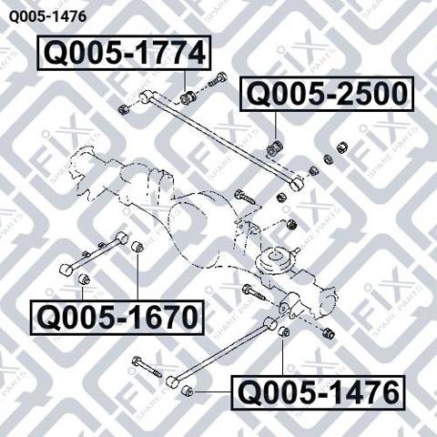 Сайлентблок заднього поздовжнього нижнього важеля Q-fix Q0051476 ціна, від 7.81 USD