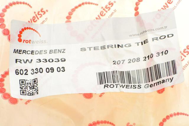 Тяга рульова центральна Rotweiss RW33039 ціна, від 47.85 USD
