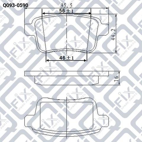 Задні гальмівні колодки Q0930590 Q-fix