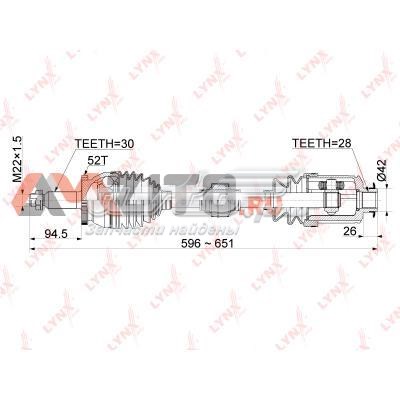 Привід правий Lynxauto CD1061A