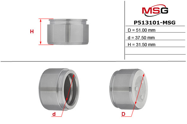 P513101MSG MSG Поршень гальмівного супорта переднього