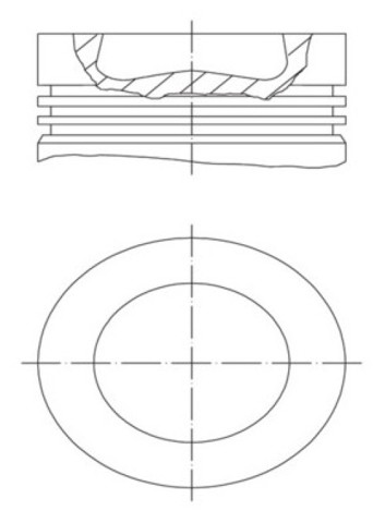 028PI00155001 Mahle Original Поршень в комплекті на 1 циліндр, 1-й ремонт (+0,25)