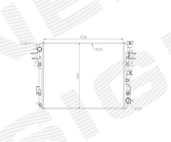 Радіатор основний Signeda RADGA028 ціна, від 122.23 USD