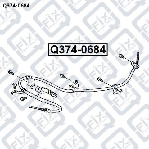 Трос ручного гальма задній, правий Q-fix Q3740684 ціна, від 25.78 USD