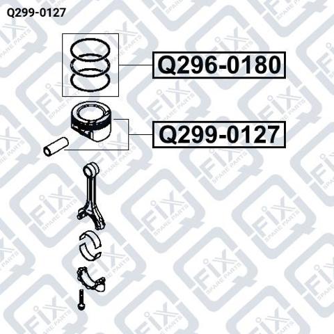Купити Q2990127 Q-fix Поршень (комплект на мотор), STD