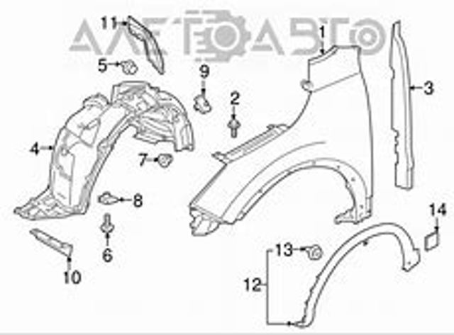 Подкрильнікі переднього крила, правий FPS FP5036388 ціна, від 16.69 USD