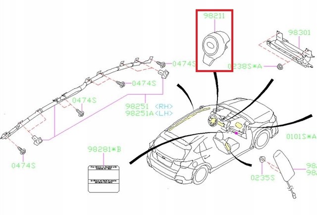 Купити 98211FL030VH Subaru Подушка AIRBAG передня ліва