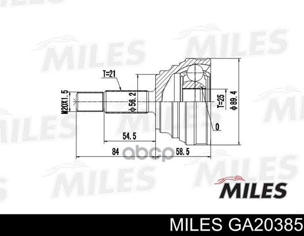 ШРУС зовнішній передній GA20385 Miles