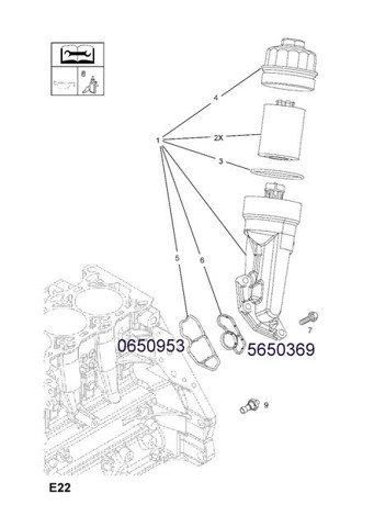 Прокладка адаптера маслянного фільтра 55560808 General Motors