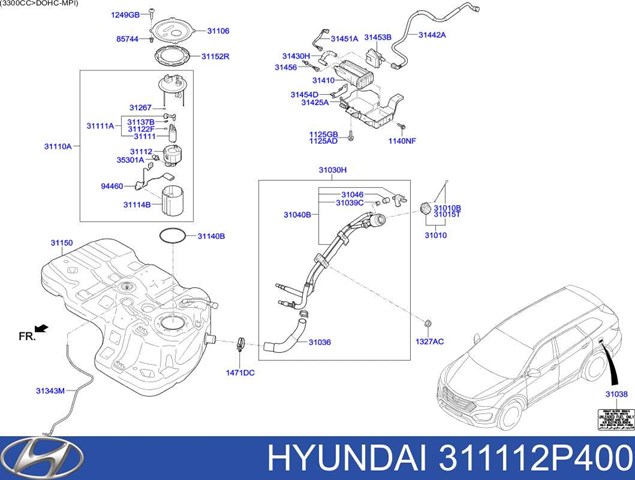 Елемент-турбінка паливного насосу 311112P400 Hyundai/Kia