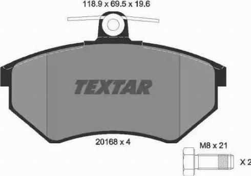 Колодки гальмівні дискові комплект 2016804 TEXTAR