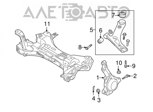 Балка передньої підвіски, підрамник 624002T200 Hyundai/Kia