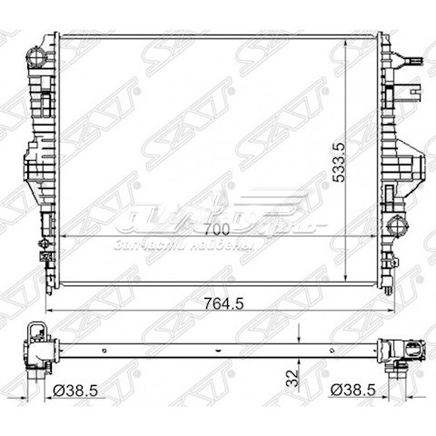 Радіатор охолодження двигуна VW00010 SAT