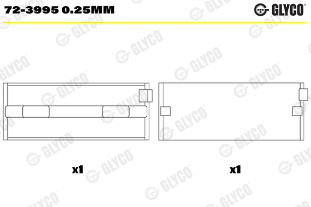 Купити 723995025MM Glyco Вкладиші колінвала, корінні, комплект, 1-й ремонт (+0,25)
