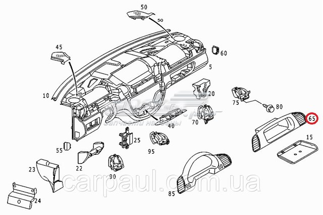 Молдинг (накладка) панелі приладів "торпедо", правий 1006802 Autotechteile