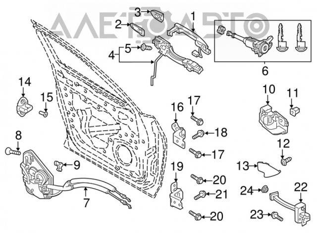 KD5359210A Mazda петля передніх дверей, лівою