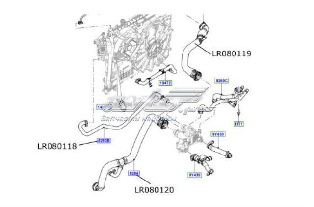 Шланг/патрубок радіатора охолодження, нижній Land Rover LR034652 ціна, від 142.83 USD