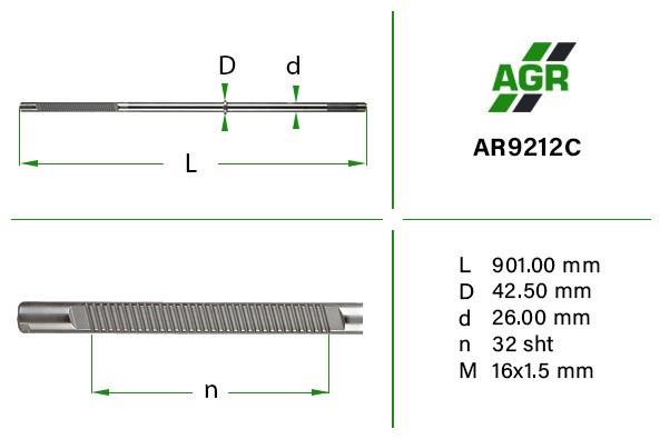 Вал/шток рульової рейки AR9212C AGR