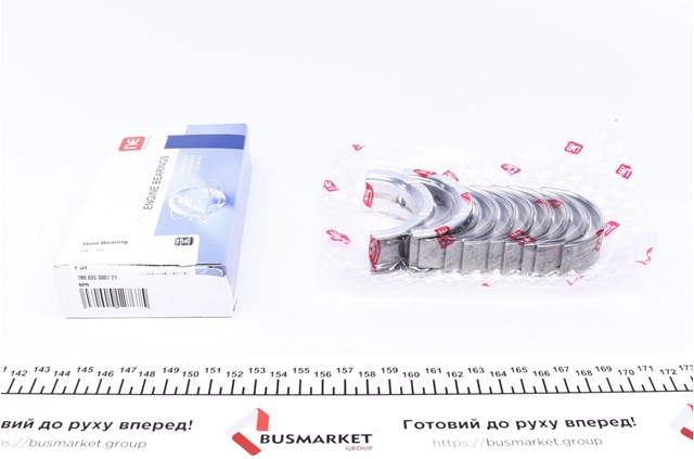 Вкладиші колінвала, корінні, комплект, стандарт (STD) 180035000121 NE/NPR