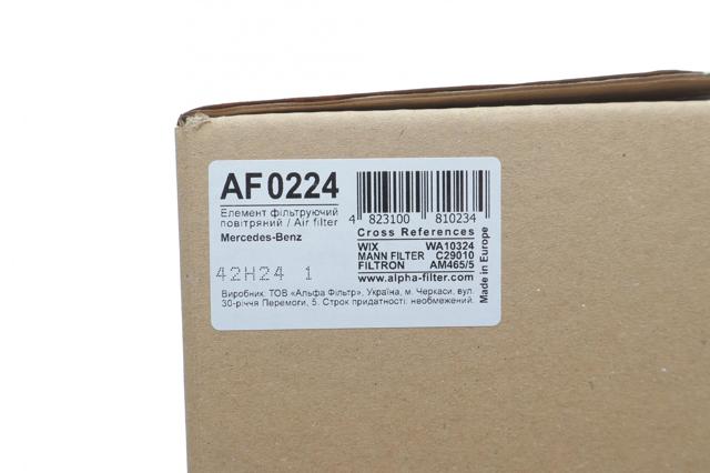 Елемент повітряного фільтра Alpha Filter AF0224 ціна, від 22.18 USD
