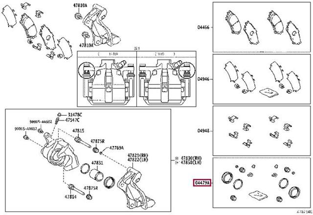 0447948140 Toyota Ремкомплект заднього гальмівного супорта