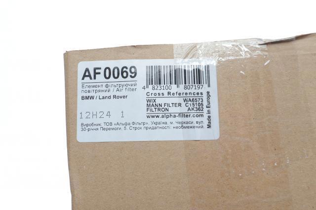 Купити AF0069 Alpha Filter Автомобільний фільтр повітря