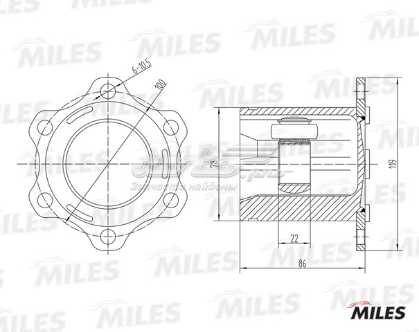 Купити GA10008 Miles Граната внутрішня ліва