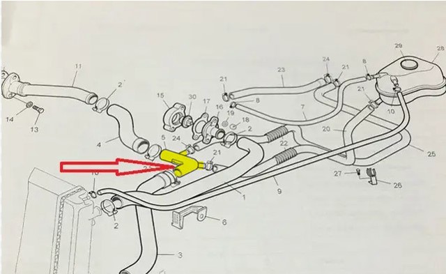 Фланець системи охолодження (трійник) TF69901303058 General Motors
