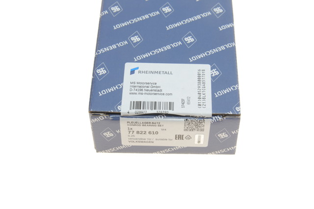 77822610 Kolbenschmidt Вкладиші коленвала, шатунні, комплект, 1-й ремонт (+0,25)