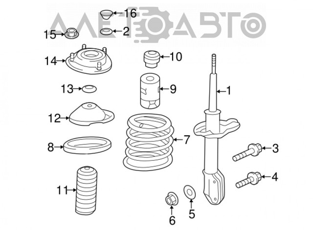 Амортизатор передній, лівий 22278463 Bilstein