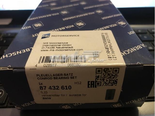 Вкладиші колінвала, шатунні, комплект, 1-й ремонт (+0,25) Kolbenschmidt 87432610 ціна, від 31.08 USD