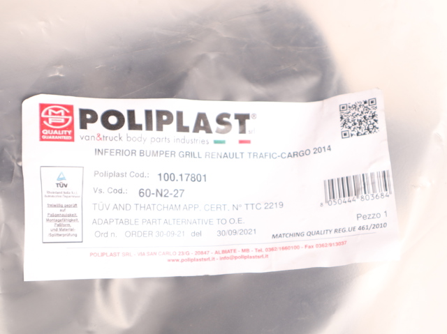 Решітка переднього бампера, центральна Polcar 60N227 ціна, від 44.11 USD
