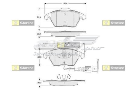 SBDS833P Starline Передні гальмівні колодки