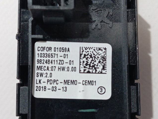 98248411ZD Peugeot/Citroen Кнопки переднього лівого склопід'ємника